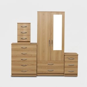 1-HALF MIRROR 3 DOOR WARDROBE ( Assembled)