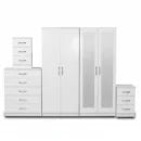 2-FULL MIRROR 4 DOOR WARDROBE SET (Assembled)