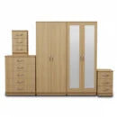 2-FULL MIRROR 4 DOOR WARDROBE SET (Assembled)