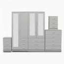 1-FULL, 2-HALLF MIRROR 4 DOOR WARDROBE SET (Assembled)