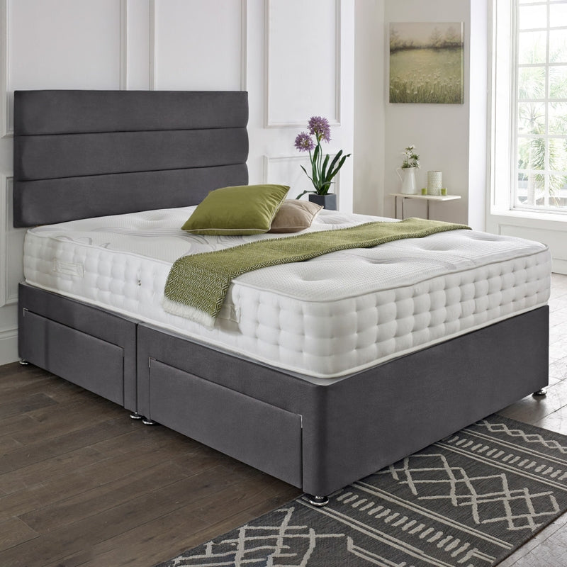 The Verona Panel Headboard Divan Set – Choice of Mattress & Optional Storage