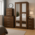 2-FULL MIRROR 2 DOOR WARDROBE SET (Assembled)
