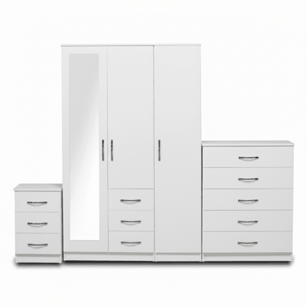 1-FULL MIRROR 3 DOOR WARDROBE (Assembled)