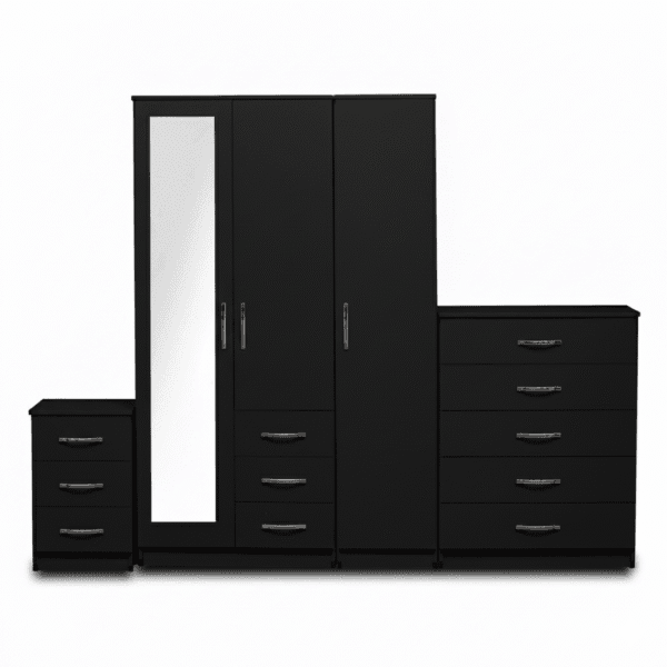 1-FULL MIRROR 3 DOOR WARDROBE (Assembled)