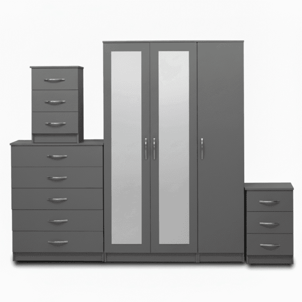 2-FULL MIRROR 3 DOOR WARDROBE (Assembled)