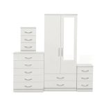 1-HALF MIRROR 2-DOOR WARDROBE SET ( Assembled )