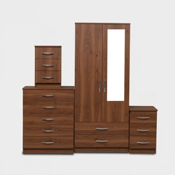 1-HALF MIRROR 2-DOOR WARDROBE SET ( Assembled )